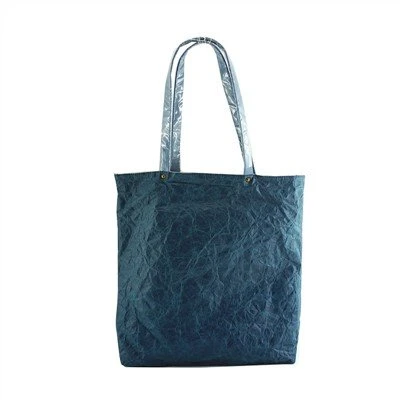 Zila papīra tote soma