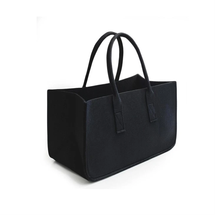 Custom Recycled Felt Firewood Carrier Log Tote Bag
