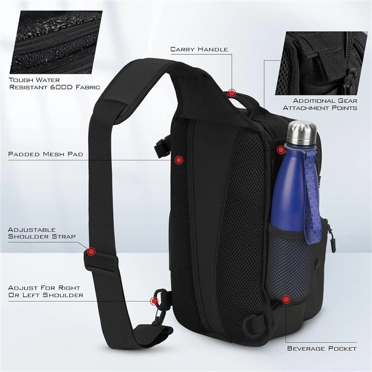 Custom Waterproof Fashion Oxford Fishing Tackle Sling Chest Bag Manufacturer